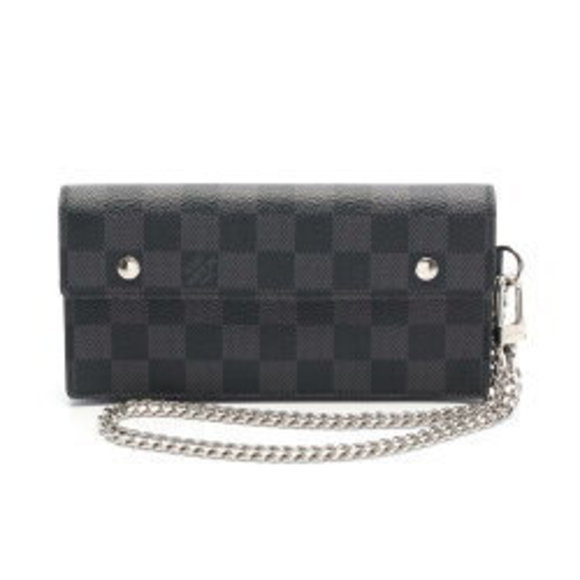 Louis Vuitton Portefeuille Accordon Graphite Black Fold Long Wallet Black - Picture 1 of 8